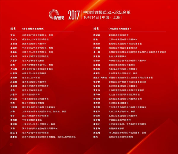 管理模式50人名单